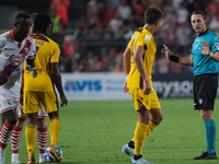 The referee of the match, Valerio Rosario Abisso of the Palermo delegation, during the Italian Serie B soccer championship football match be...