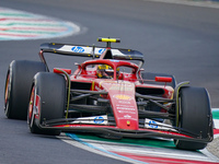 Carlos Sainz of Spain drives the (55) Scuderia Ferrari SF-24 during the Race of the Formula 1 Pirelli Gran Premio d'Italia 2024 in Monza, It...