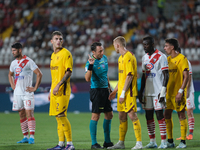 The referee of the match, Valerio Rosario Abisso of the Palermo delegation, during the Italian Serie B soccer championship football match be...