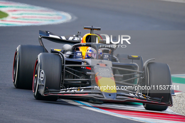 Max Verstappen of the Netherlands drives the Oracle Red Bull Racing RB20 during the Race of the Formula 1 Pirelli Gran Premio d'Italia 2024...