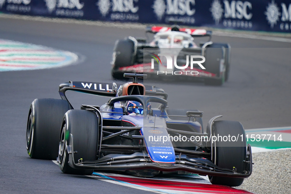 Alexander Albon of Thailand drives the (23) Williams Racing during the Race of the Formula 1 Pirelli Gran Premio d'Italia 2024 in Monza, Ita...