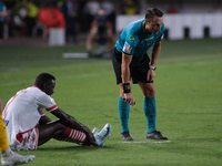 The referee of the match, Valerio Rosario Abisso of the Palermo delegation, during the Italian Serie B soccer championship football match be...