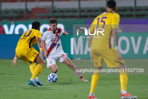 Francesco Ruocco of Mantova 1911 participates in the Italian Serie B soccer championship match between Mantova Calcio 1911 and US Salernitan...