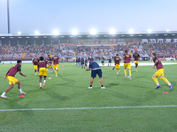 US Salernitana 1919 warms up during the Italian Serie B soccer championship match between Mantova Calcio 1911 and US Salernitana 1919 at Dan...