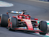 Charles Leclerc of Monaco drives the (16) Scuderia Ferrari SF-24 during the Race of the Formula 1 Pirelli Gran Premio d'Italia 2024 in Monza...