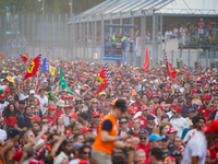 Tifosi Ferrari during the Race of the Formula 1 Pirelli Gran Premio d'Italia 2024 in Monza, Italy, on September 1, 2024. (