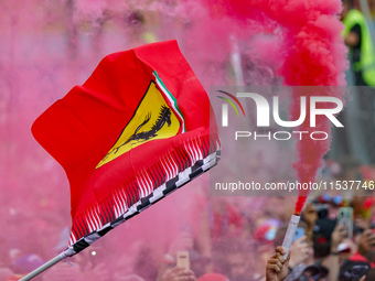 Tifosi Ferrari during the Race of the Formula 1 Pirelli Gran Premio d'Italia 2024 in Monza, Italy, on September 1, 2024. (