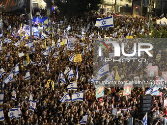 Dozens of thousands of Israelis protest against the Israeli government, calling for the immediate release of the hostages still held by Hama...