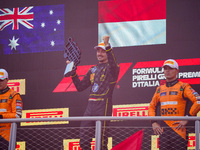 Charles Leclerc celebrates the win of the race during the Race of the Formula 1 Pirelli Gran Premio d'Italia 2024 in Monza, Italy, on Septem...