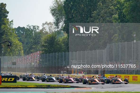 The race starts during the Formula 1 Pirelli Gran Premio d'Italia 2024 in Monza, Italy, on September 1, 2024. 