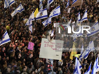 Dozens of thousands of Israelis protest against the Israeli government, calling for the immediate release of the hostages still held by Hama...