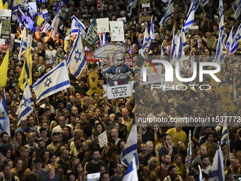 Dozens of thousands of Israelis protest against the Israeli government, calling for the immediate release of the hostages still held by Hama...