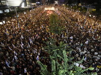 Dozens of thousands of Israelis protest against the Israeli government, calling for the immediate release of the hostages still held by Hama...