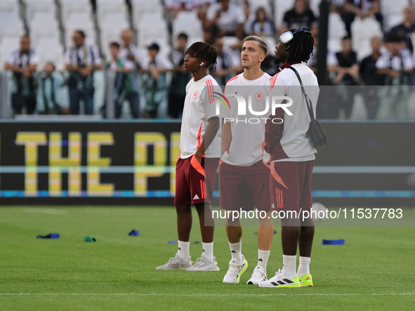 The Roma team during the Serie A 2024-2025 match between Juventus and Roma in Turin, Italy, on September 1, 2024 