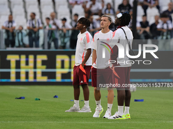 The Roma team during the Serie A 2024-2025 match between Juventus and Roma in Turin, Italy, on September 1, 2024 (