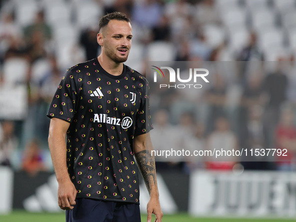 Federico Gatti during the Serie A 2024-2025 match between Juventus and Roma in Turin, Italy, on September 1, 2024 