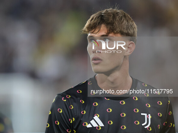 Nicolo Savona during the Serie A 2024-2025 match between Juventus and Roma in Turin, Italy, on September 1, 2024 