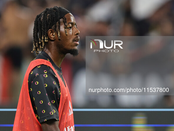 Samuel Tshifunda Mbangula during the Serie A 2024-2025 match between Juventus and Roma in Turin, Italy, on September 1, 2024 