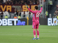 Mile Svilar during the Serie A 2024-2025 match between Juventus and Roma in Turin, Italy, on September 1, 2024 (