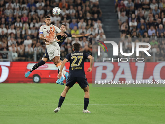 Lorenzo Pellegrini during the Serie A 2024-2025 match between Juventus and Roma in Turin, Italy, on September 1, 2024 (