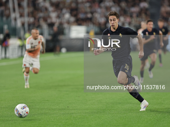 Kenan Yildiz during the Serie A 2024-2025 match between Juventus and Roma in Turin, Italy, on September 1, 2024 