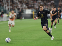 Kenan Yildiz during the Serie A 2024-2025 match between Juventus and Roma in Turin, Italy, on September 1, 2024 (