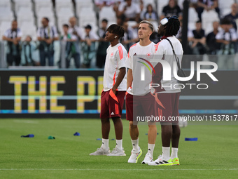 The Roma team during the Serie A 2024-2025 match between Juventus and Roma in Turin, Italy, on September 1, 2024 (