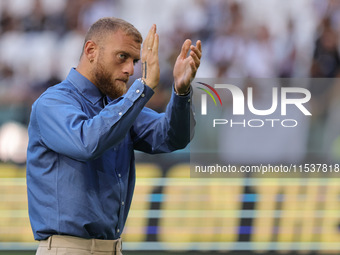 Michele Di Gregorio during the Serie A 2024-2025 match between Juventus and Roma in Turin, Italy, on September 1, 2024 (