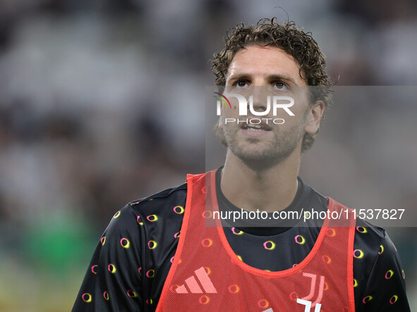 Manuel Locatelli during the Serie A 2024-2025 match between Juventus and Roma in Turin, Italy, on September 1, 2024 