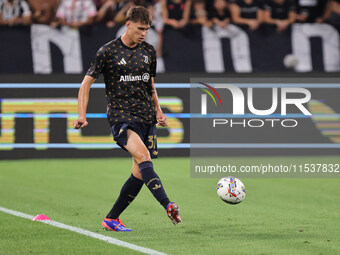 Nicolo Savona during the Serie A 2024-2025 match between Juventus and Roma in Turin, Italy, on September 1, 2024 (