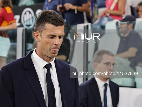 Thiago Motta during the Serie A 2024-2025 match between Juventus and Roma in Turin, Italy, on September 1, 2024 