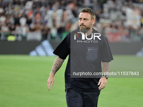 Daniele De Rossi during the Serie A 2024-2025 match between Juventus and Roma in Turin, Italy, on September 1, 2024 