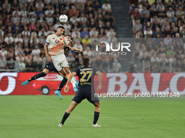 Lorenzo Pellegrini during the Serie A 2024-2025 match between Juventus and Roma in Turin, Italy, on September 1, 2024 