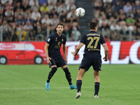 Andrea Cambiaso during the Serie A 2024-2025 match between Juventus and Roma in Turin, Italy, on September 1, 2024 (