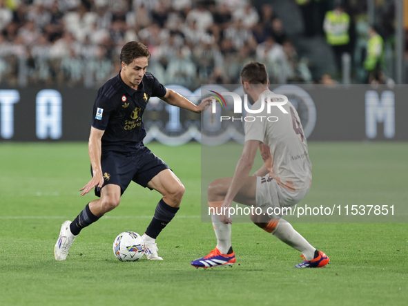 Kenan Yildiz during the Serie A 2024-2025 match between Juventus and Roma in Turin, Italy, on September 1, 2024 