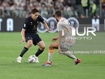 Kenan Yildiz during the Serie A 2024-2025 match between Juventus and Roma in Turin, Italy, on September 1, 2024 (