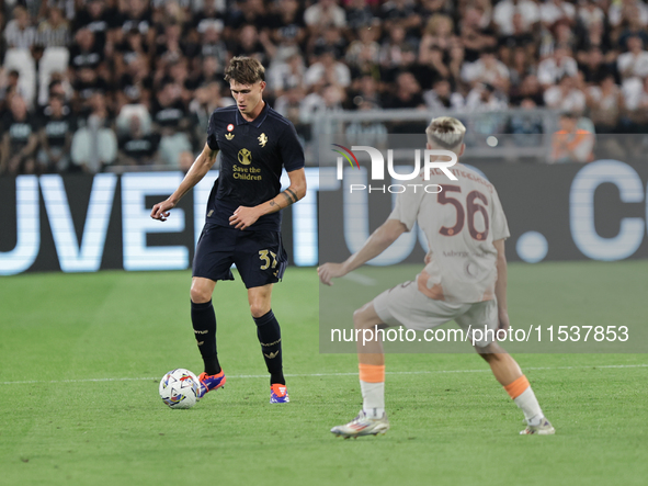 Nicolo Savona during the Serie A 2024-2025 match between Juventus and Roma in Turin, Italy, on September 1, 2024 