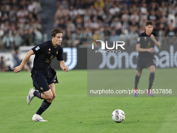 Kenan Yildiz during the Serie A 2024-2025 match between Juventus and Roma in Turin, Italy, on September 1, 2024 