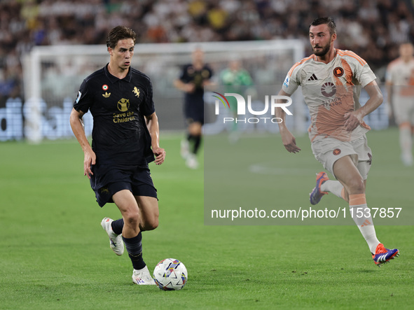 Kenan Yildiz during the Serie A 2024-2025 match between Juventus and Roma in Turin, Italy, on September 1, 2024 