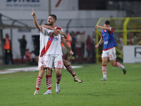 Francesco Galuppini of Mantova 1911 celebrates after scoring a goal during the Italian Serie B soccer championship match between Mantova Cal...