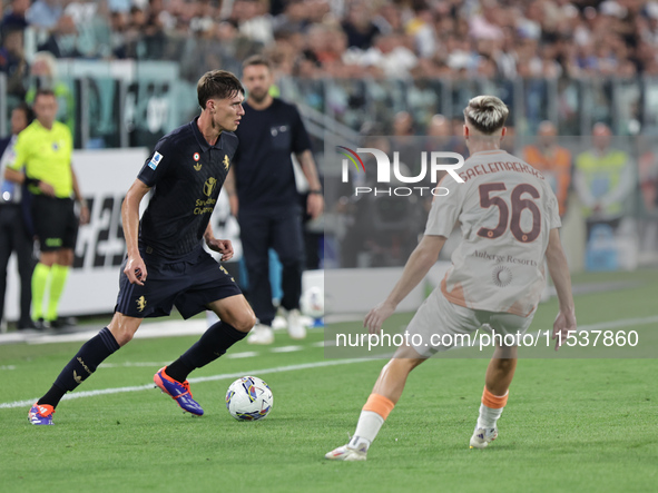 Nicolo Savona during the Serie A 2024-2025 match between Juventus and Roma in Turin, Italy, on September 1, 2024 