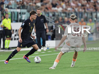 Nicolo Savona during the Serie A 2024-2025 match between Juventus and Roma in Turin, Italy, on September 1, 2024 (