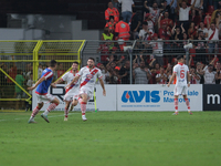 Mantova 1911 celebrates after scoring a goal during the Italian Serie B soccer championship match between Mantova Calcio 1911 and US Salerni...