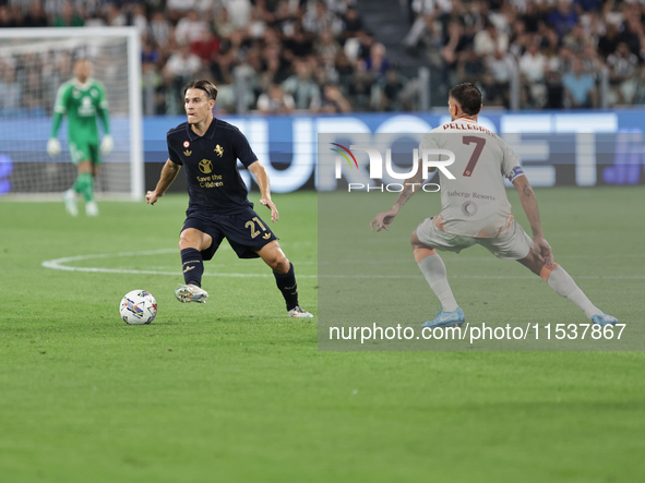 Nicolo Fagioli during the Serie A 2024-2025 match between Juventus and Roma in Turin, Italy, on September 1, 2024 