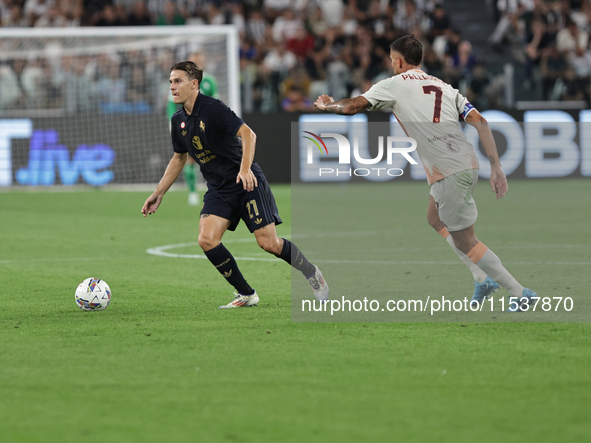 Nicolo Fagioli during the Serie A 2024-2025 match between Juventus and Roma in Turin, Italy, on September 1, 2024 