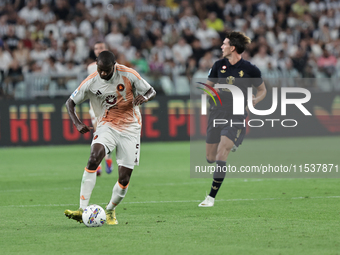 Evan Ndicka during the Serie A match between Juventus and Roma in Turin, Italy, on September 1, 2024 (