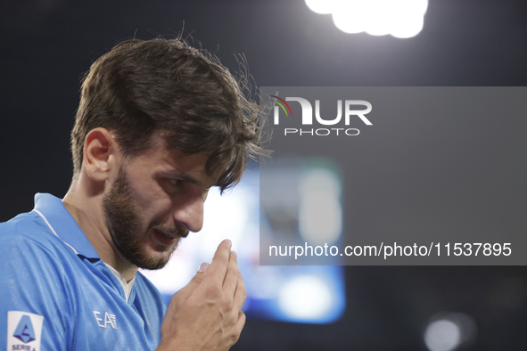 Khvicha Kvaratskhelia of Napoli looks on during the Serie A soccer match between SSC Napoli and Parma Calcio at Stadio Maradona in Naples, I...