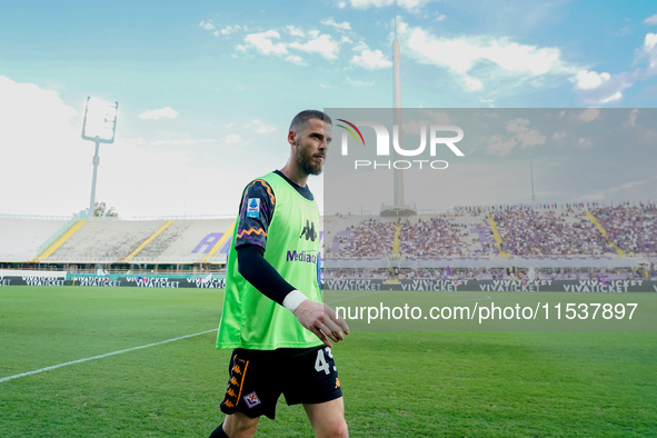 David De Gea of ACF Fiorentina looks on during the Serie A Enilive match between ACF Fiorentina and AC Monza at Stadio Artemio Franchi on Se...