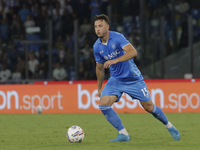 Amir Rrahmani of Napoli controls the ball during the Serie A soccer match between SSC Napoli and Parma Calcio at Stadio Maradona in Naples,...