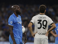 Romelu Lukaku of Napoli looks on during the Serie A soccer match between SSC Napoli and Parma Calcio at Stadio Maradona in Naples, Italy, on...